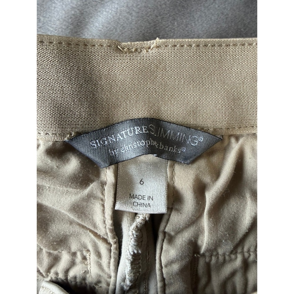 Christopher & Banks Signature Slimming Khaki Pants Tan Straight Leg Womens 6 - Picture 3 of 3